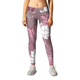Ombre Lotus Lily Leggings | Lotus, Taupe, Magenta, Glitter, Lily, Chic, Pink, Mauve, Acrylic, Graphicdesign 