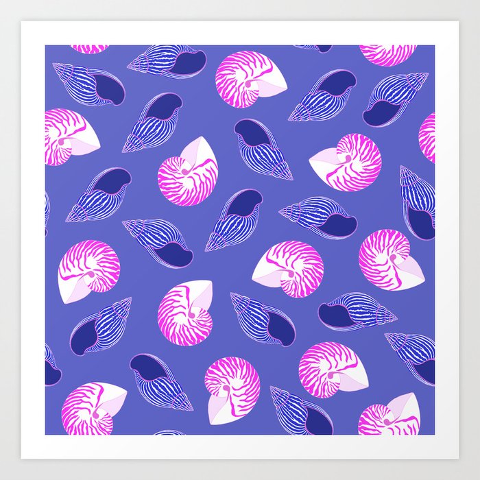 Two purple and pink shell pattern Art Print