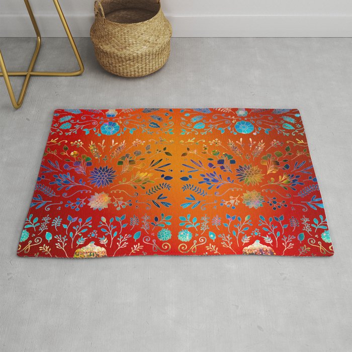 Veronica Floral Color Mash Rug by MaMaZiTa Society6