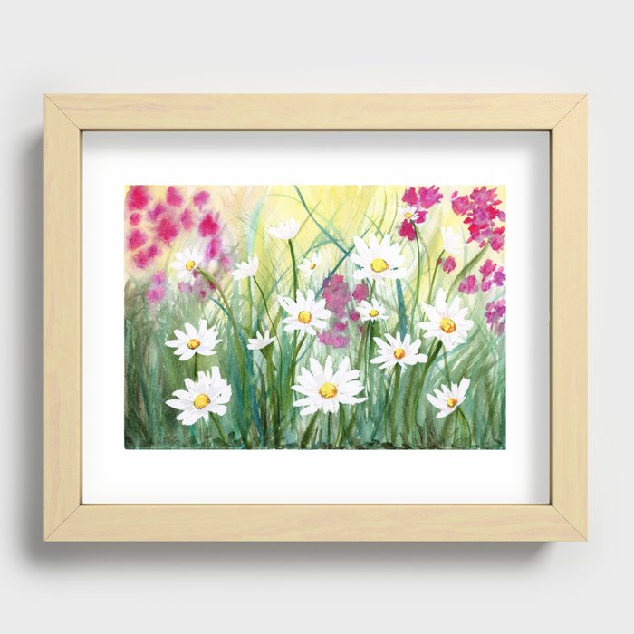 daisy field Recessed Framed Print