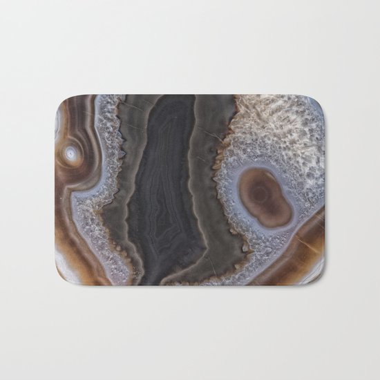 Chocolate colored Agate Crystals Bath Mat