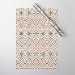Christmas Pattern Knitted Stitch Snowflake Diamond Wrapping Paper