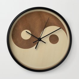 Jin Jang wooden marquetry picture art Wall Clock