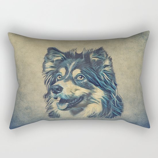 Shetland Sheepdog Painting Rectangular Pillow