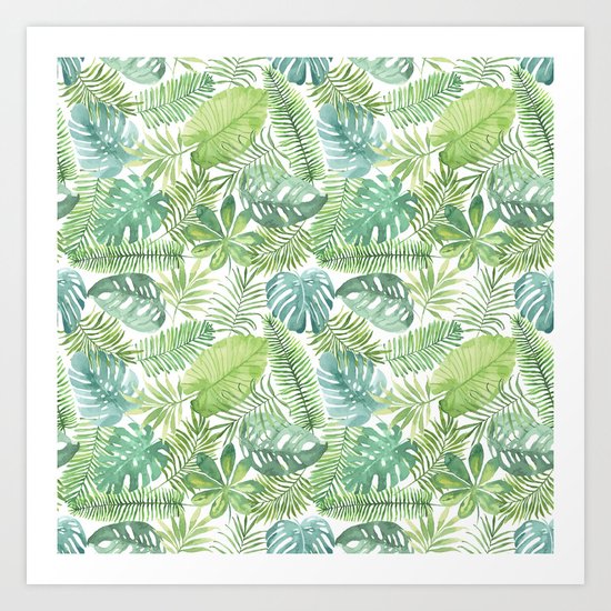 Tropical Branches Pattern 08 Art Print