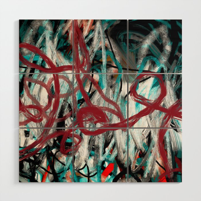 Abstract expressionist Art. Abstract Painting 99. Wood Wall Art