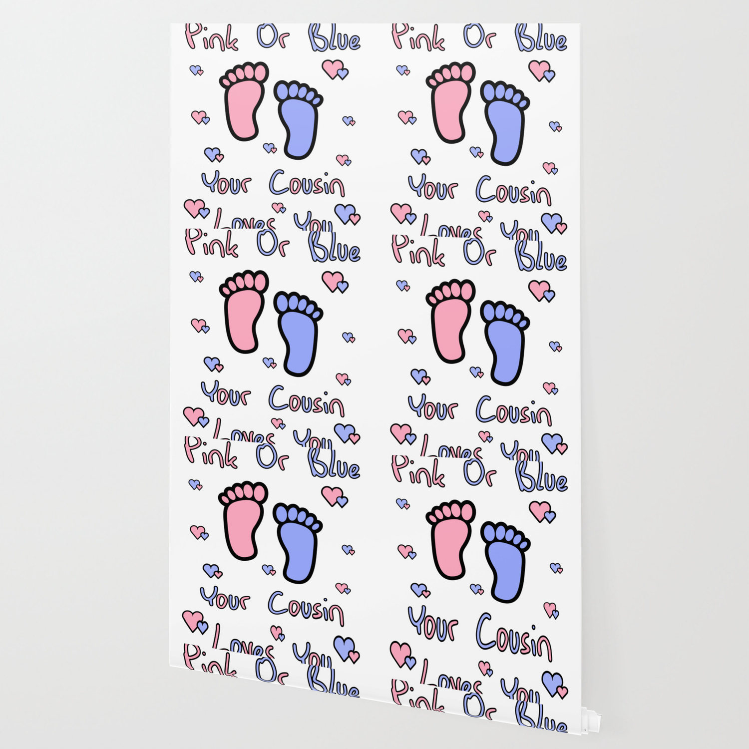 Pink Or Blue Cousin Loves You Gender Reveal Party Gift Idea Wallpaper By Dogboo Society6