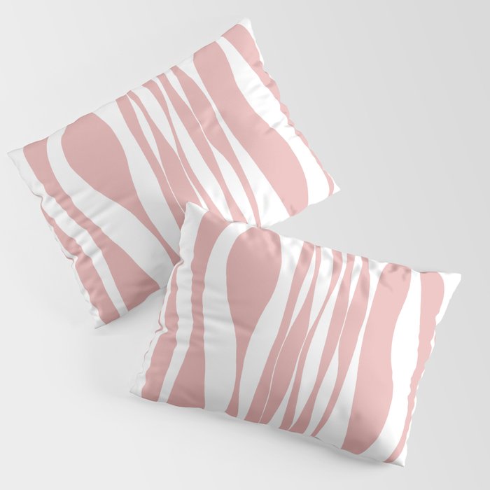 Ebb and Flow - Pink and White Pillow Sham