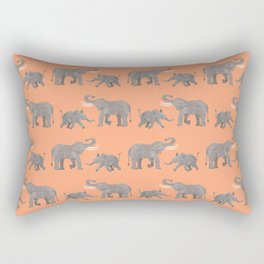 Cheerful Elephants Rectangular Pillow