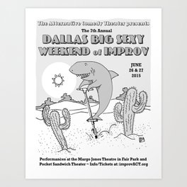 2015 Dallas Big Sexy Weekend of Improv Poster Art Print
