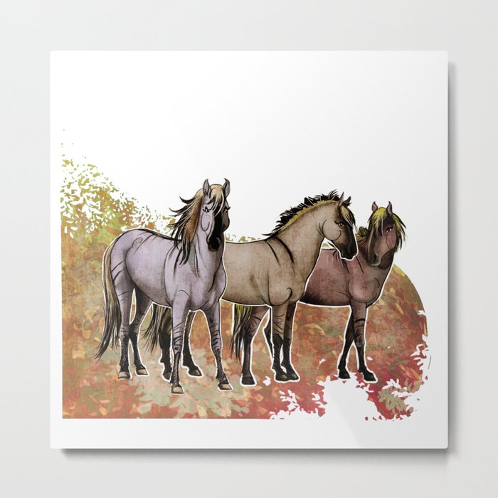 Stripped Horses- Sorraia Metal Print
