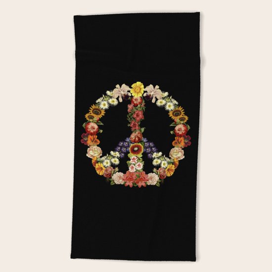 Flower Power Beach Towel