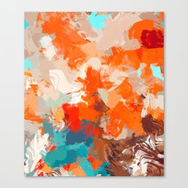 Pleasure, Abstract Painting Summer, Positivity Modern Bohemian Pop of Color Bright Good Vibes Canvas Print