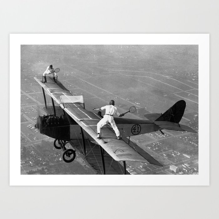 Tennis Players In Flight Gladys Roy And Ivan Unger Art Print