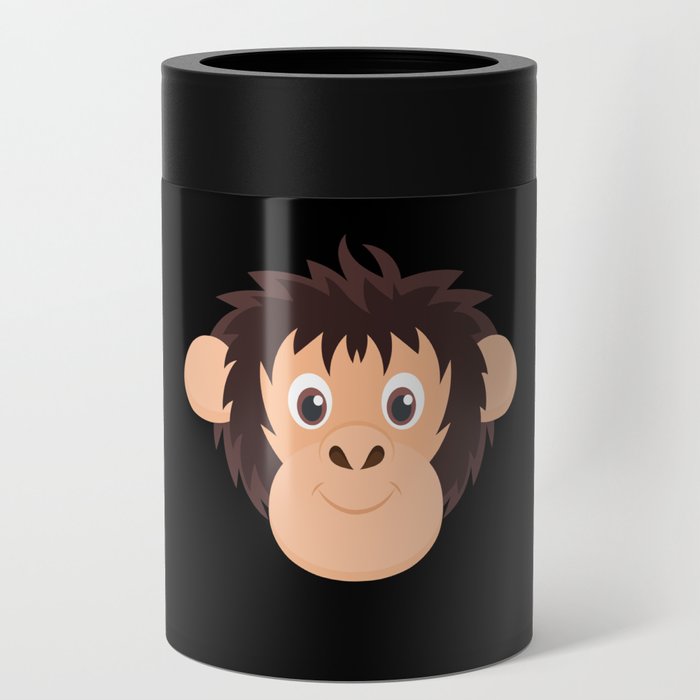 Monkey Kids Monkey Head Chimpanzee Can Cooler