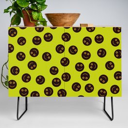I am fine Smiley face Lime green Credenza