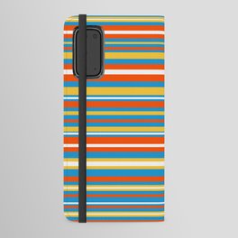 Retro Modern Stripes Orange Blue Yellow White Android Wallet Case