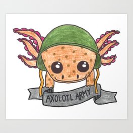Copper Axolotl Art Print