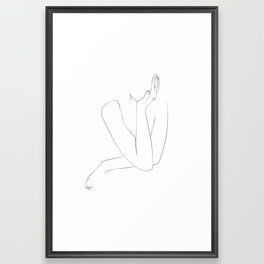 Abstract Single Line Woman Drawing Framed Art Print