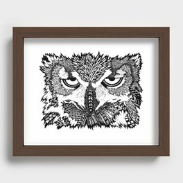 Disinterested Owl | Animal Zentangle Design | Hand-Drawn Owl Doodle | Unique Art Recessed Framed Print