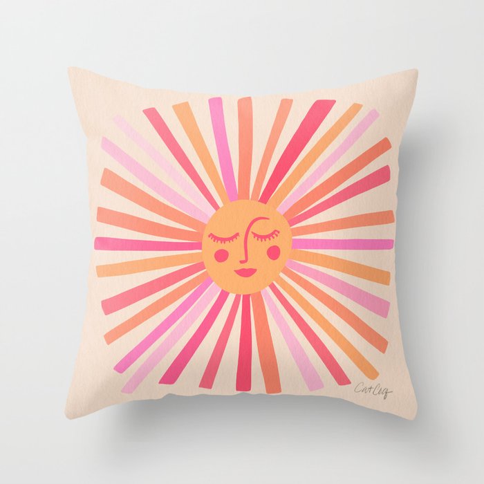 Sunshine – Pink Throw Pillow