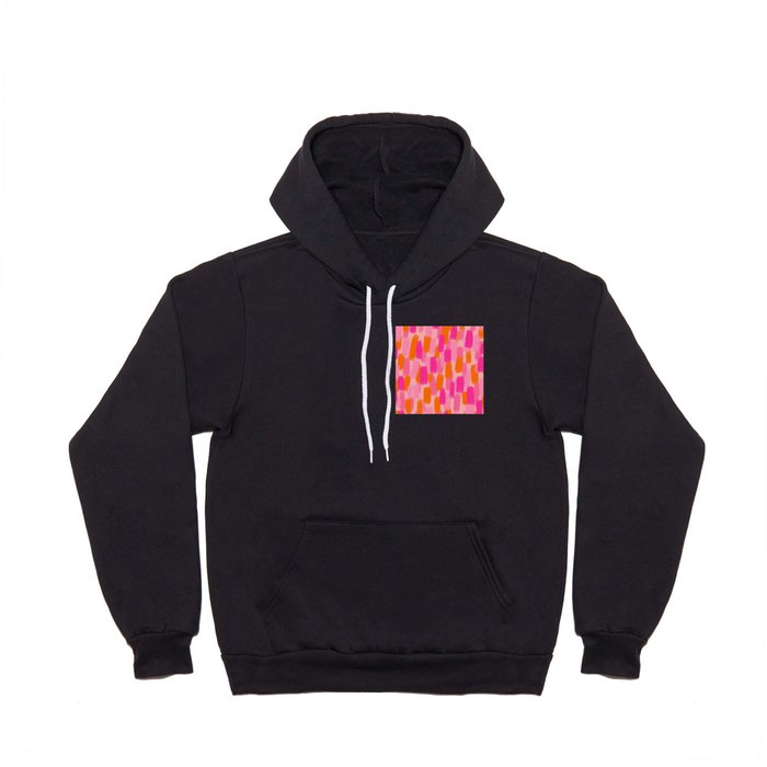 Abstract, Paint Brush Effect, Orange and Pink Hoody