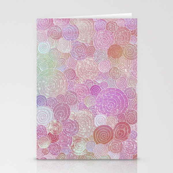 Abstract pink rosegold glamour glitter circles for ladies Stationery Cards