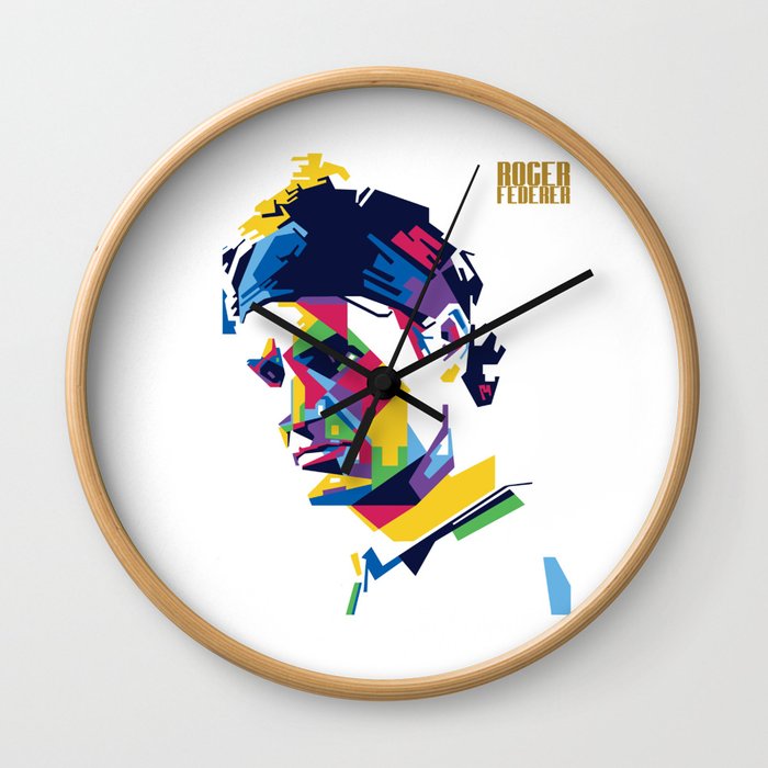 RF Roger Federer Tennis Wall Clock