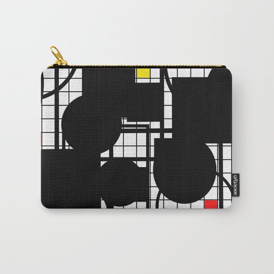Colour Relationships - Black, white, red, yellow, blue, geometric abstract artwork Carry-All Pouch