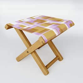 Retro Boxy Shapes in Lilac and Mustard Folding Stool