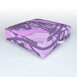 Muted Purple & Pink Energetic Abstract Outdoor Floor Cushion