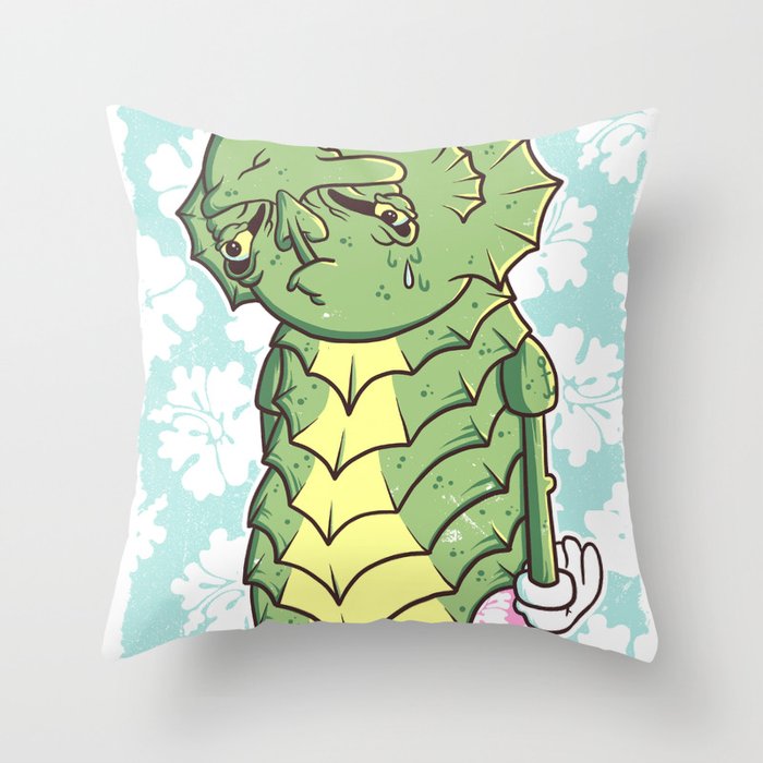 The Sadness Of The Creature Throw Pillow