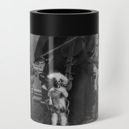 The good-time jamborine Eclectic animal monkey and bear dixieland band funny macabre creepy black and white photograph - photography - photographs Can Cooler