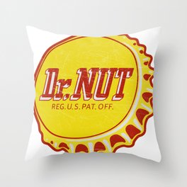Vintage Dr Nut Cola Soda Pop Bottle Cap Throw Pillow