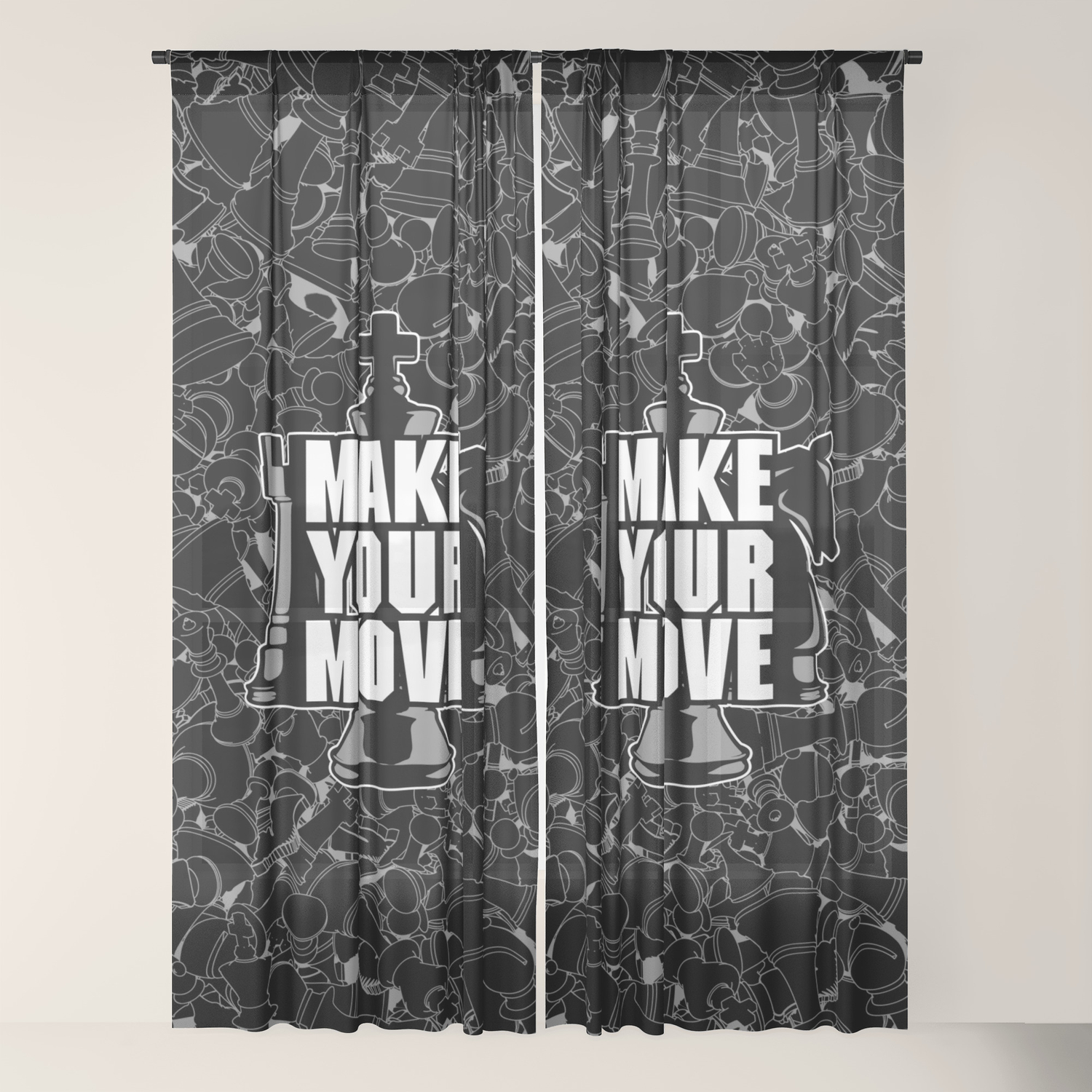Make Your Move Chess Sheer Curtain By Grandeduc Society6