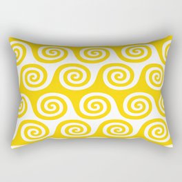 Mid Century Modern Wave Pattern Yellow Rectangular Pillow
