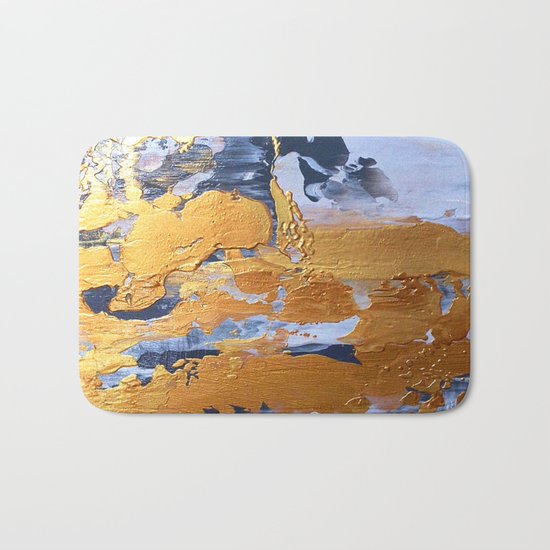 Gold in the ice Bath Mat