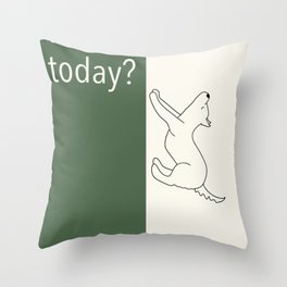 "Did you wag your tail today?" Dog Yoga Throw Pillow