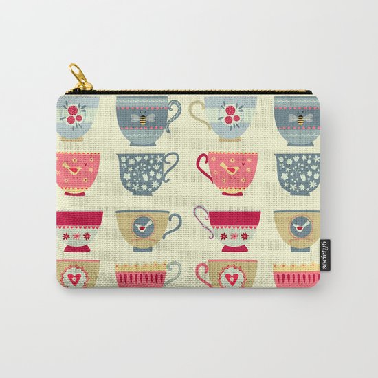 Tea Cups Carry-All Pouch
