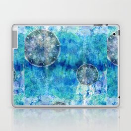 Crystal Vision - Blue And Gray Abstract Mandala Art Laptop Skin