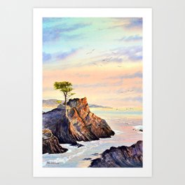 Pebble Beach Lone Cypress Tree Art Print