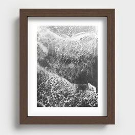black and white ocean Recessed Framed Print