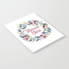 Thank You Note - Cute Floral  Notebook