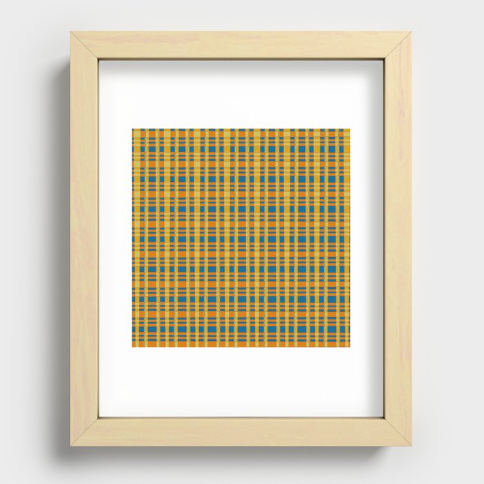 Yellow And Blue Plaid  Recessed Framed Print