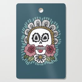 Day of the Dead Floral Skull Cutting Board