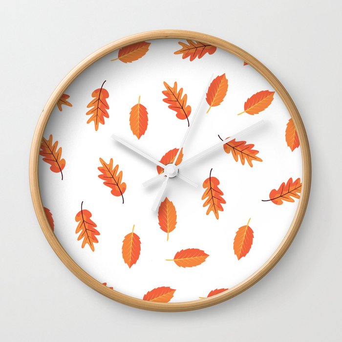 Thanksgiving Autumn Leaf  Wall Clock