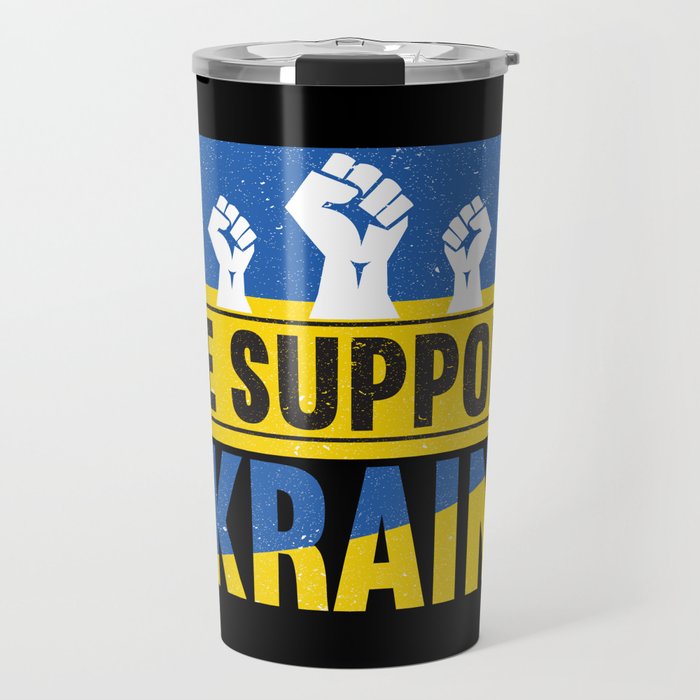 We Support Ukraine Travel Mug