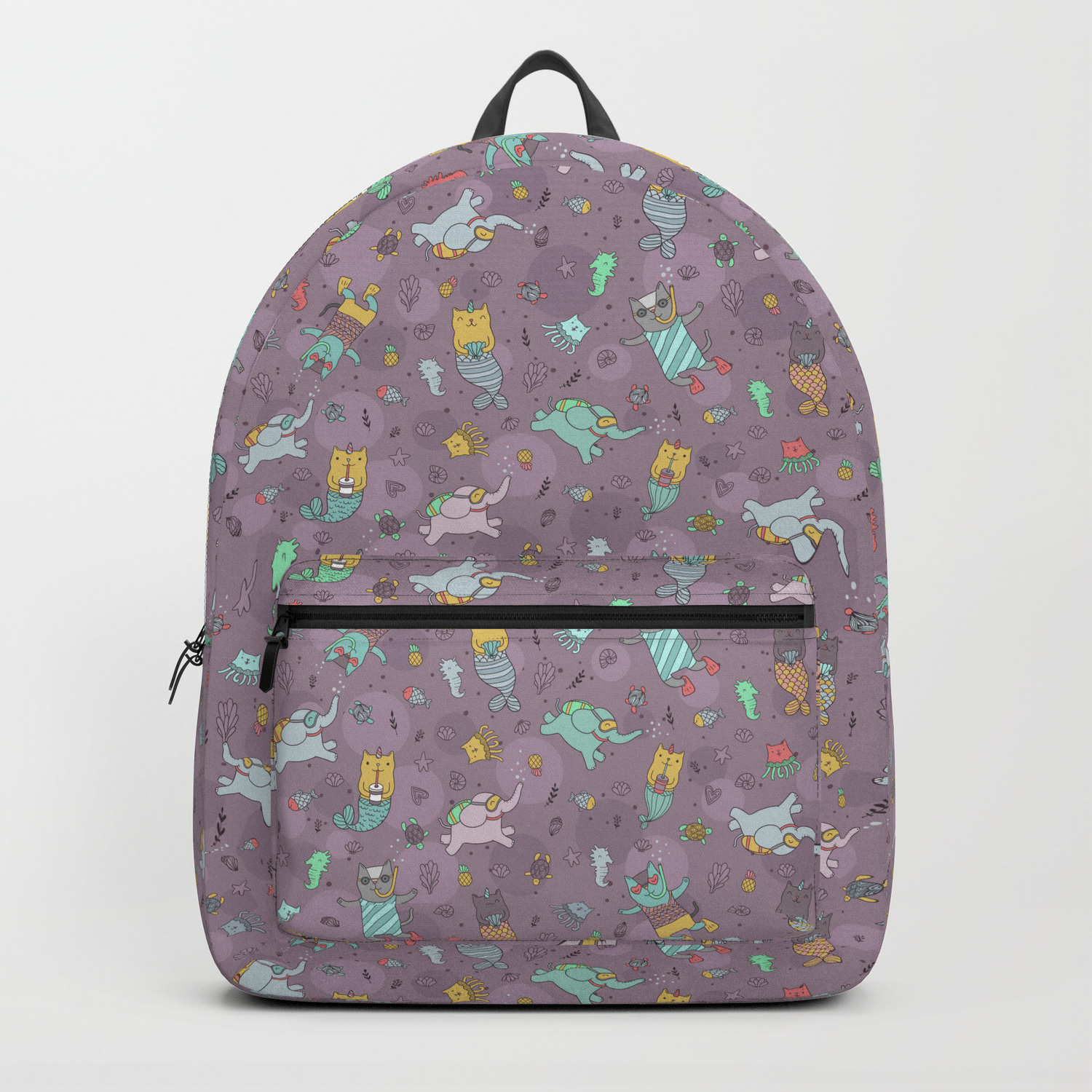 Cat Mermaids Under The Sea Funny Elephant And Unicorn Kitty