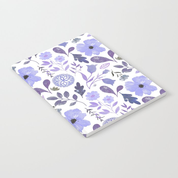 Very peri floral pattern Notebook