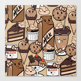 Kawaii Chocolate Canvas Print